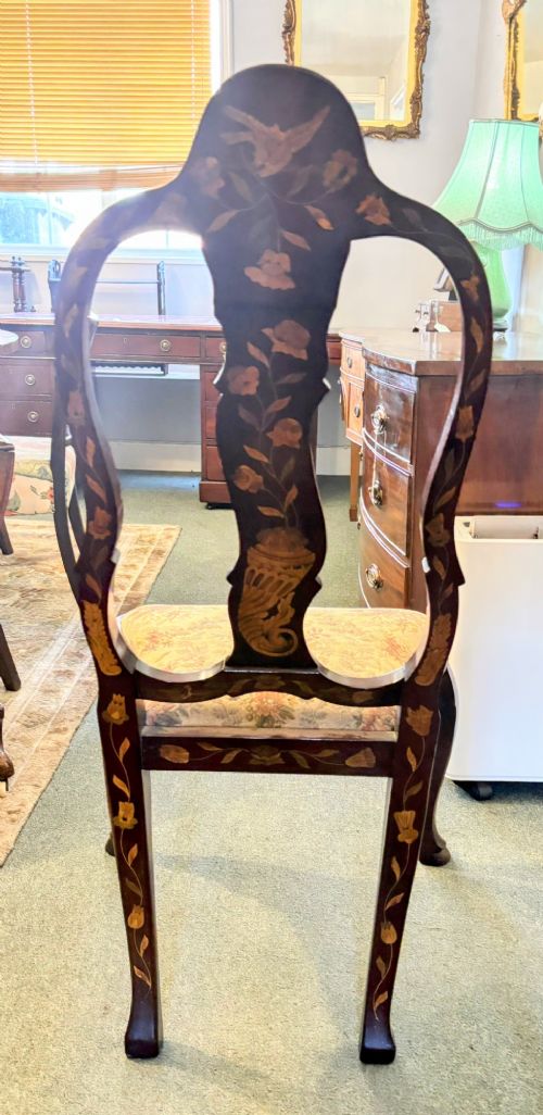 ANTIQUE WALNUT MARQUETRY INLAID DUTCH CHAIR - ADDITIONAL PHOTO 3