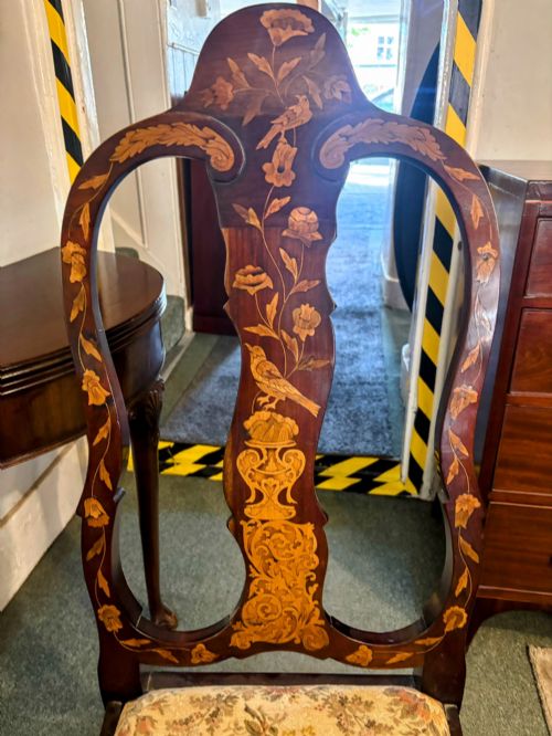 ANTIQUE WALNUT MARQUETRY INLAID DUTCH CHAIR - ADDITIONAL PHOTO 7