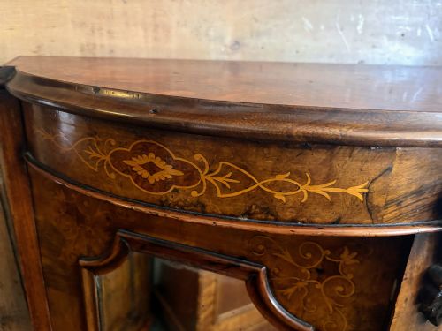 VICTORIAN WALNUT AND MARQUETRY INLAID SIDE CABINET - ADDITIONAL PHOTO 6
