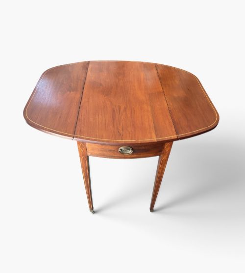 Regency Mahogany and Boxwood Inlaid Oval Supper Table