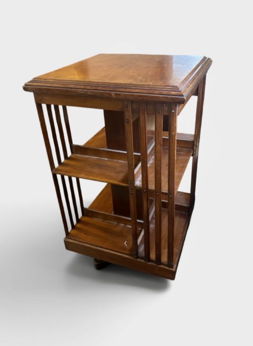 Edwardian Walnut Revolving Bookcase