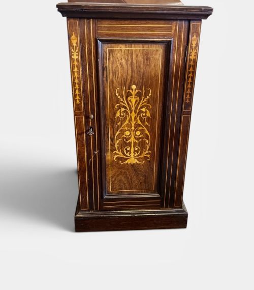 Victorian Tall and Narrow Rosewood and Inlaid Cabinet