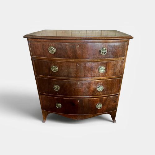 Small Edwardian Mahogany Bow Front Chest of Drawers