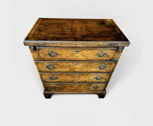 Antique burr walnut bachelor’s chest of drawers