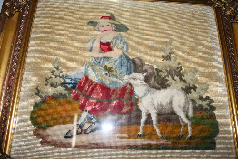 Pair of fine Victorian needlework pictures View IV