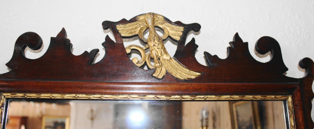 Edwardian mahogany fret carved wall mirror View III