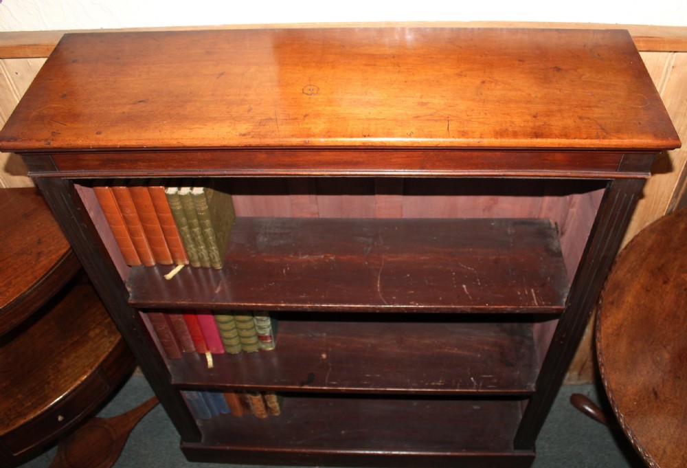 Victorian mahogany open bookcase View II