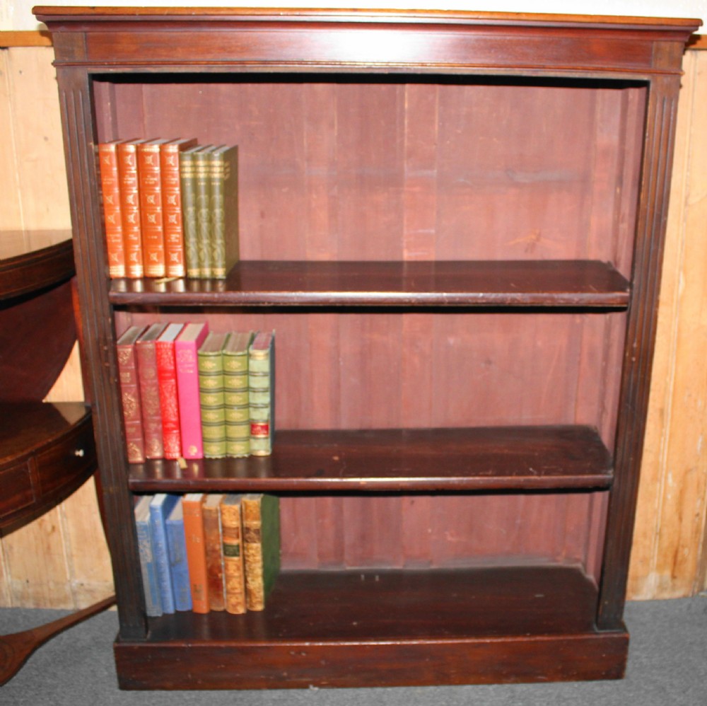 Victorian mahogany open bookcase View III
