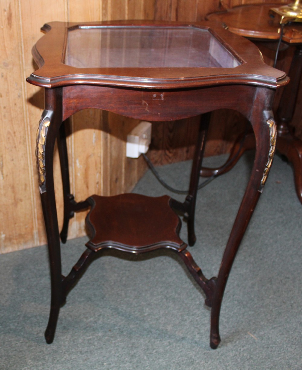 Small early 20th century mahogany display table View III