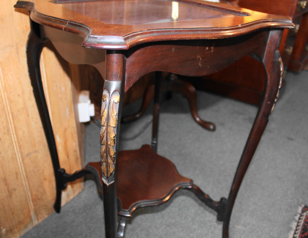 Small early 20th century mahogany display table View IV
