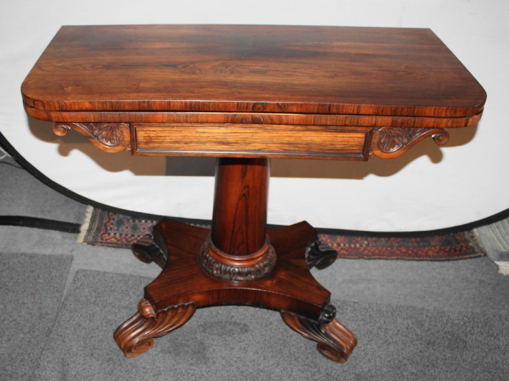 Excellent quality Regency rosewood card table View II