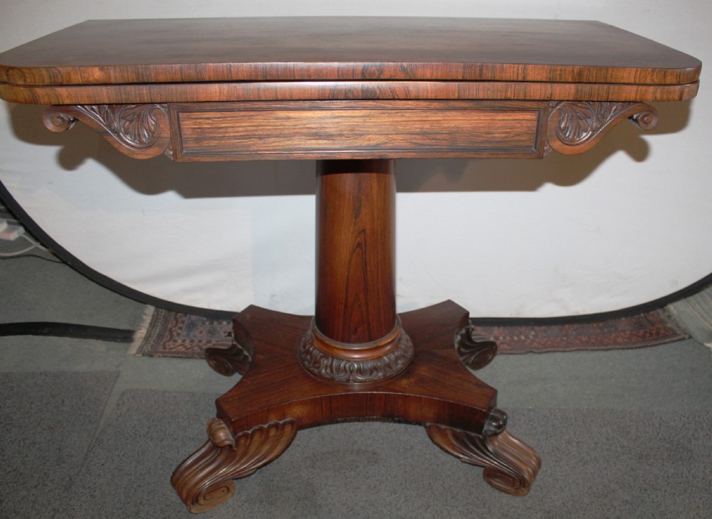 Excellent quality Regency rosewood card table View V