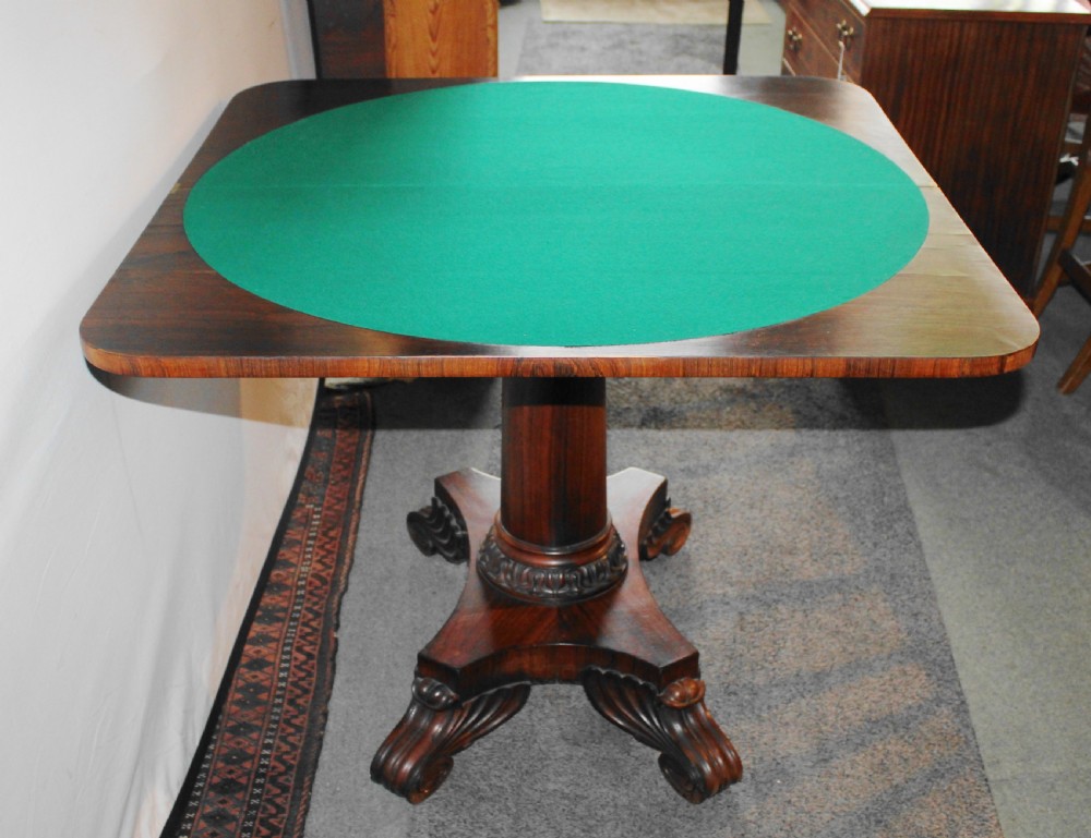 Excellent quality Regency rosewood card table View XI