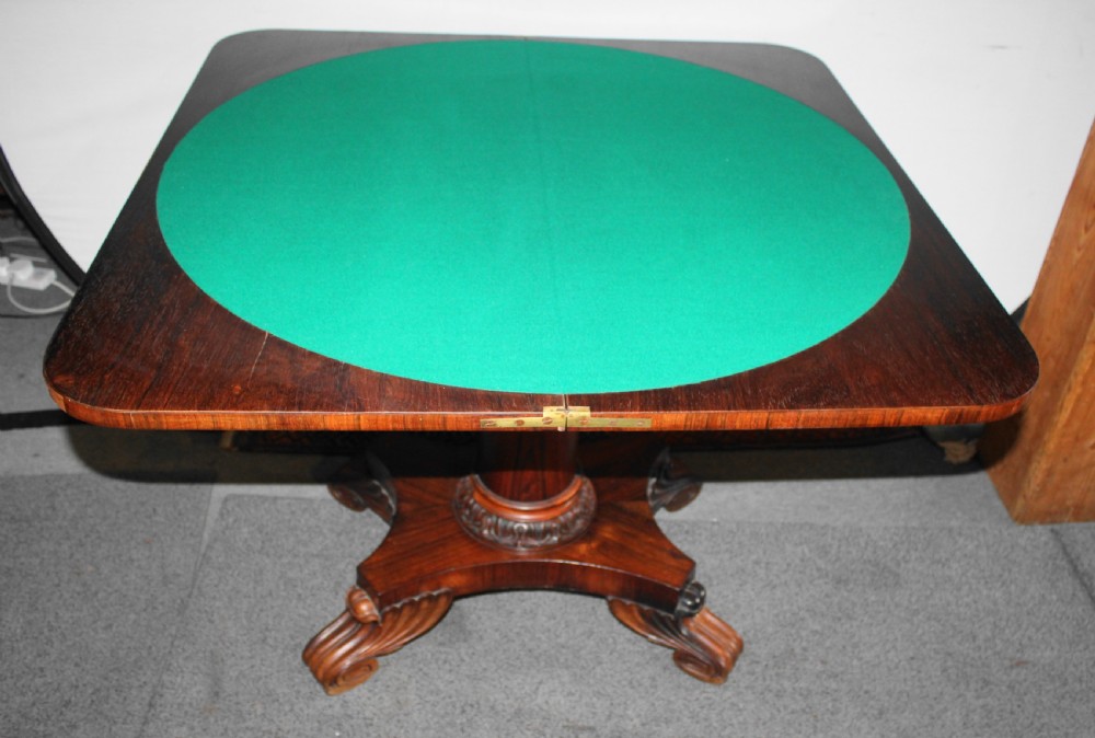 Excellent quality Regency rosewood card table View XII