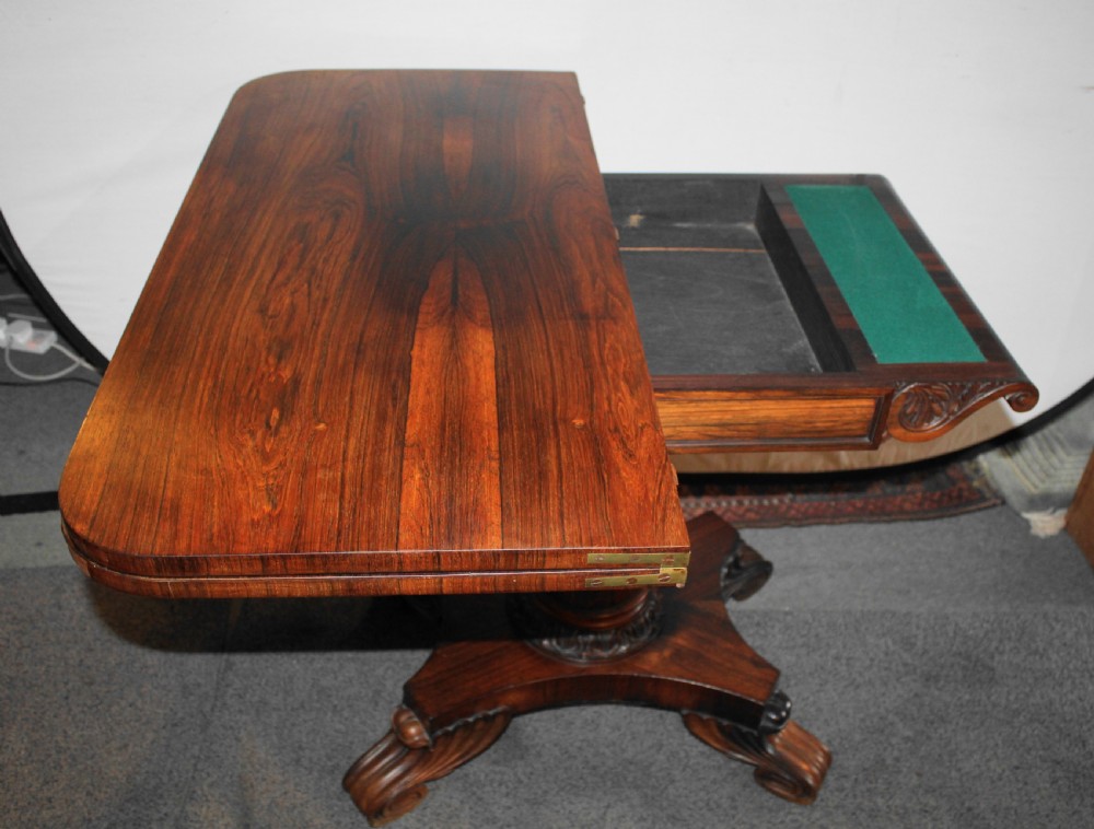 Excellent quality Regency rosewood card table View XIII