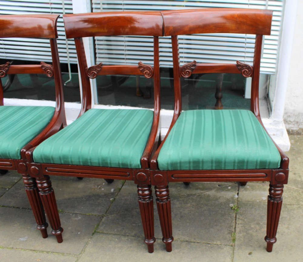 Set of six William IV mahogany dining chairs View II