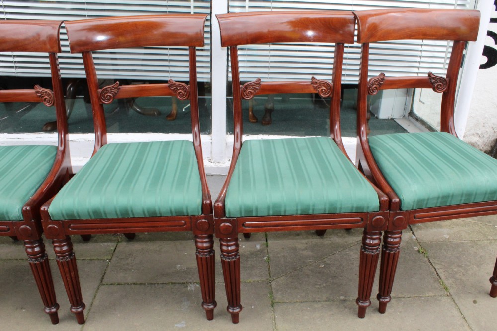 Set of six William IV mahogany dining chairs View III
