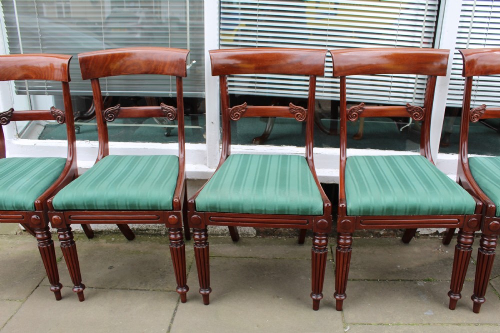 Set of six William IV mahogany dining chairs View IV