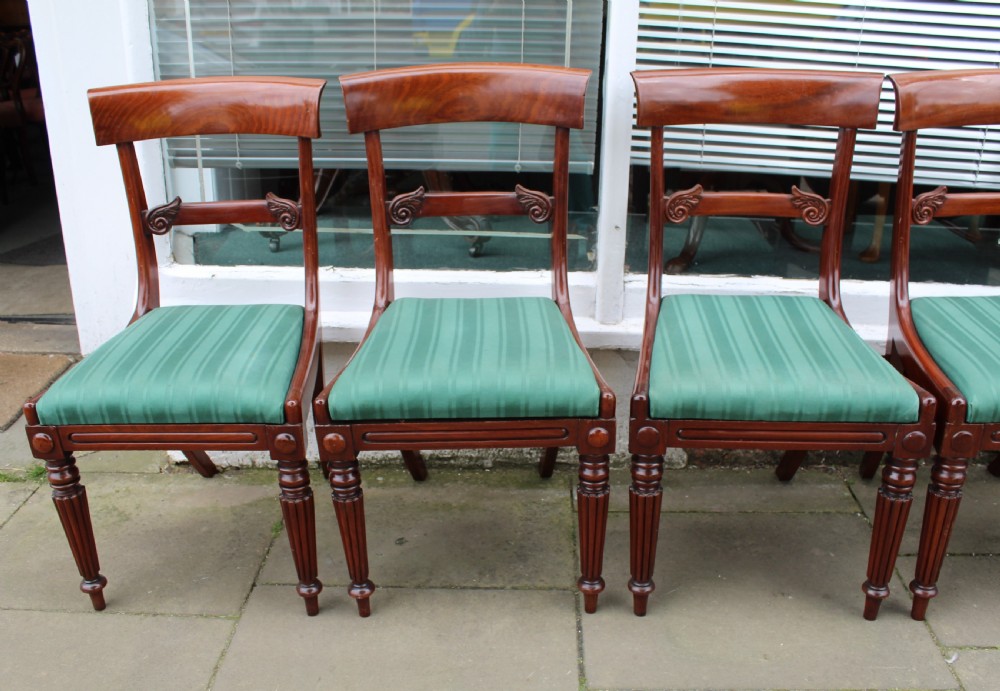 Set of six William IV mahogany dining chairs View V