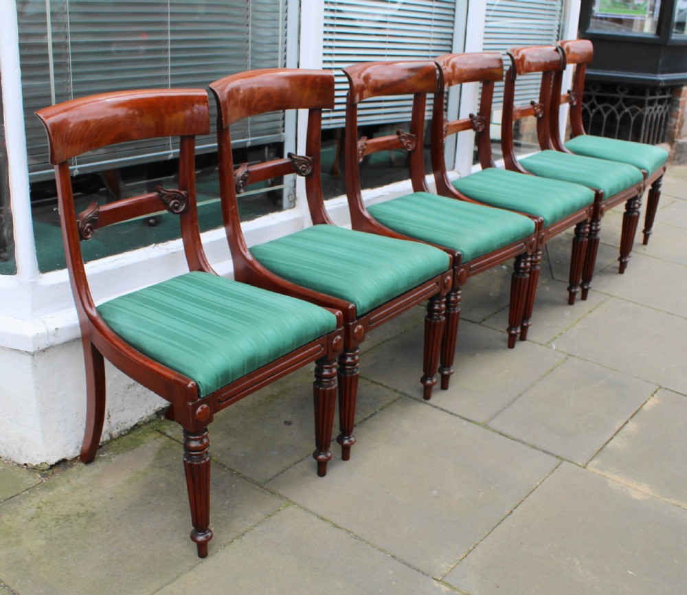 Set of six William IV mahogany dining chairs View VI