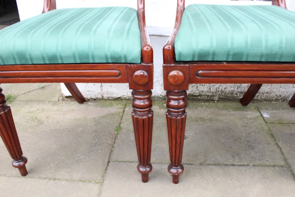 Set of six William IV mahogany dining chairs View IX