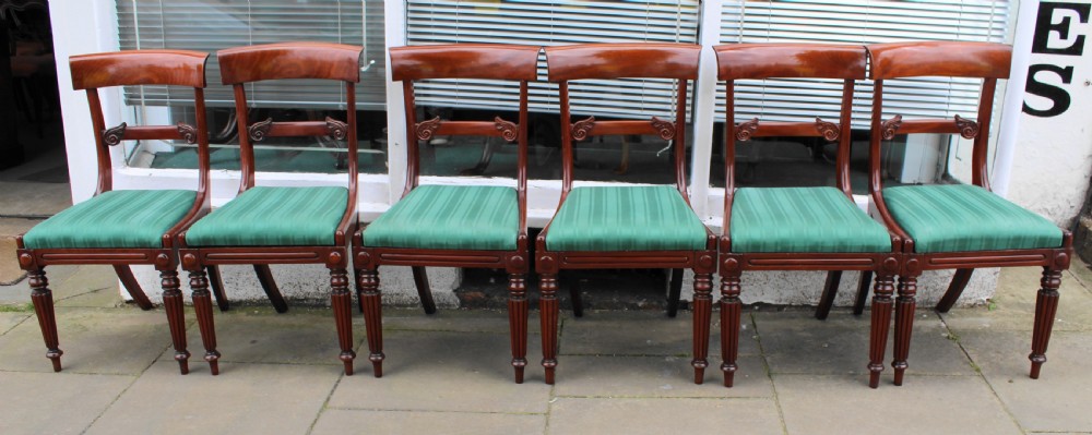 Set of six William IV mahogany dining chairs View X