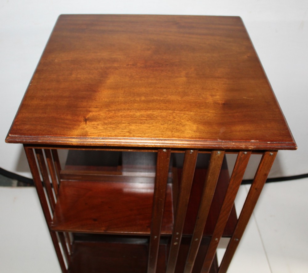 Edwardian mahogany revolving bookcase View IV