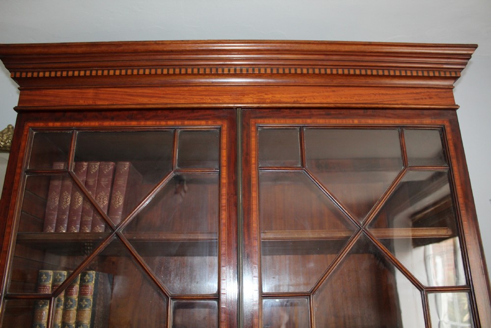 Fine quality 19th century mahogany library bookcase, stamped T. Willson View X