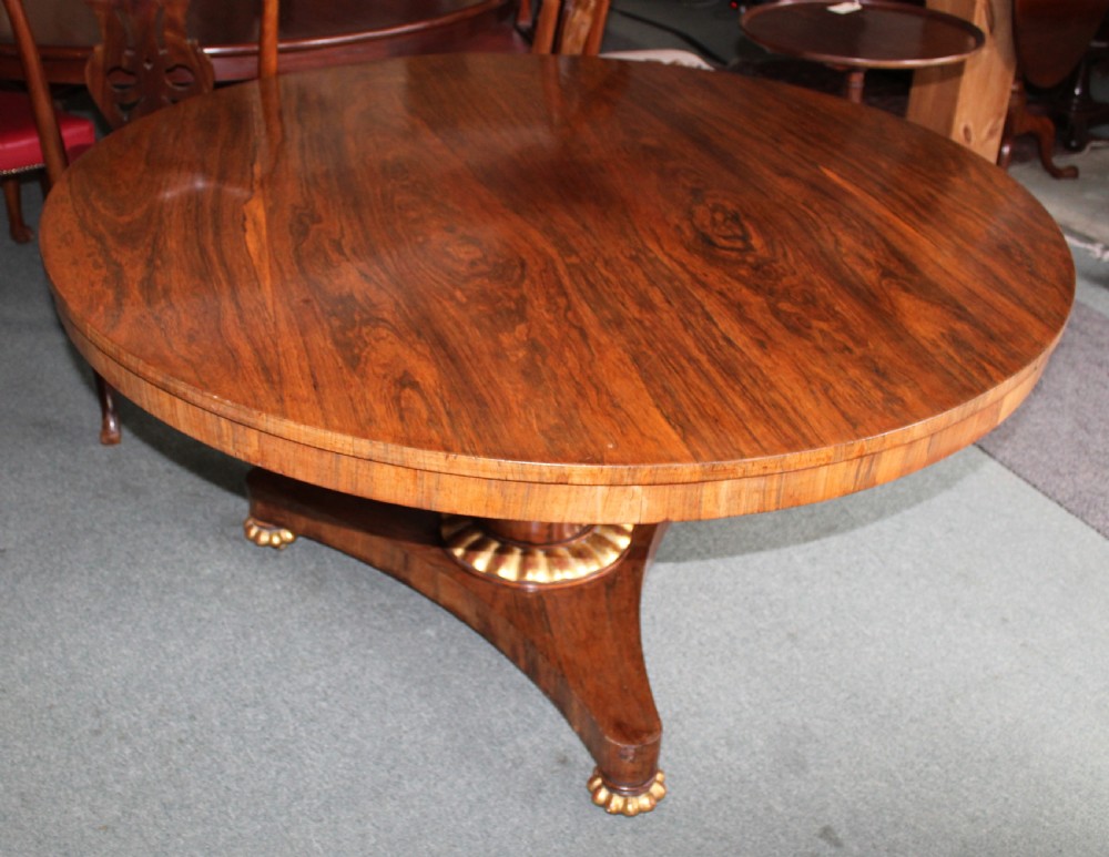 Regency rosewood large round dining table View IV