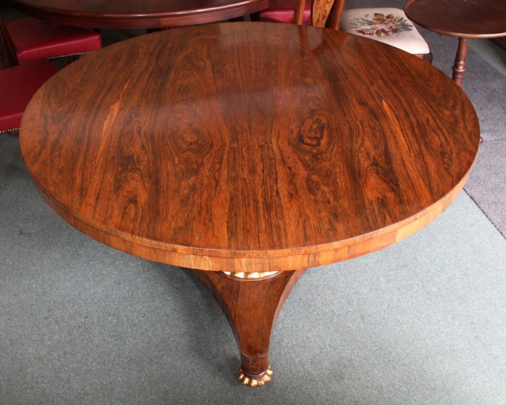 Regency rosewood large round dining table View VI