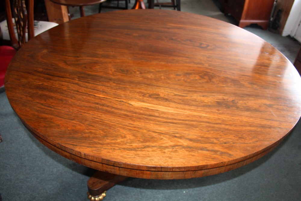 Regency rosewood large round dining table View VII