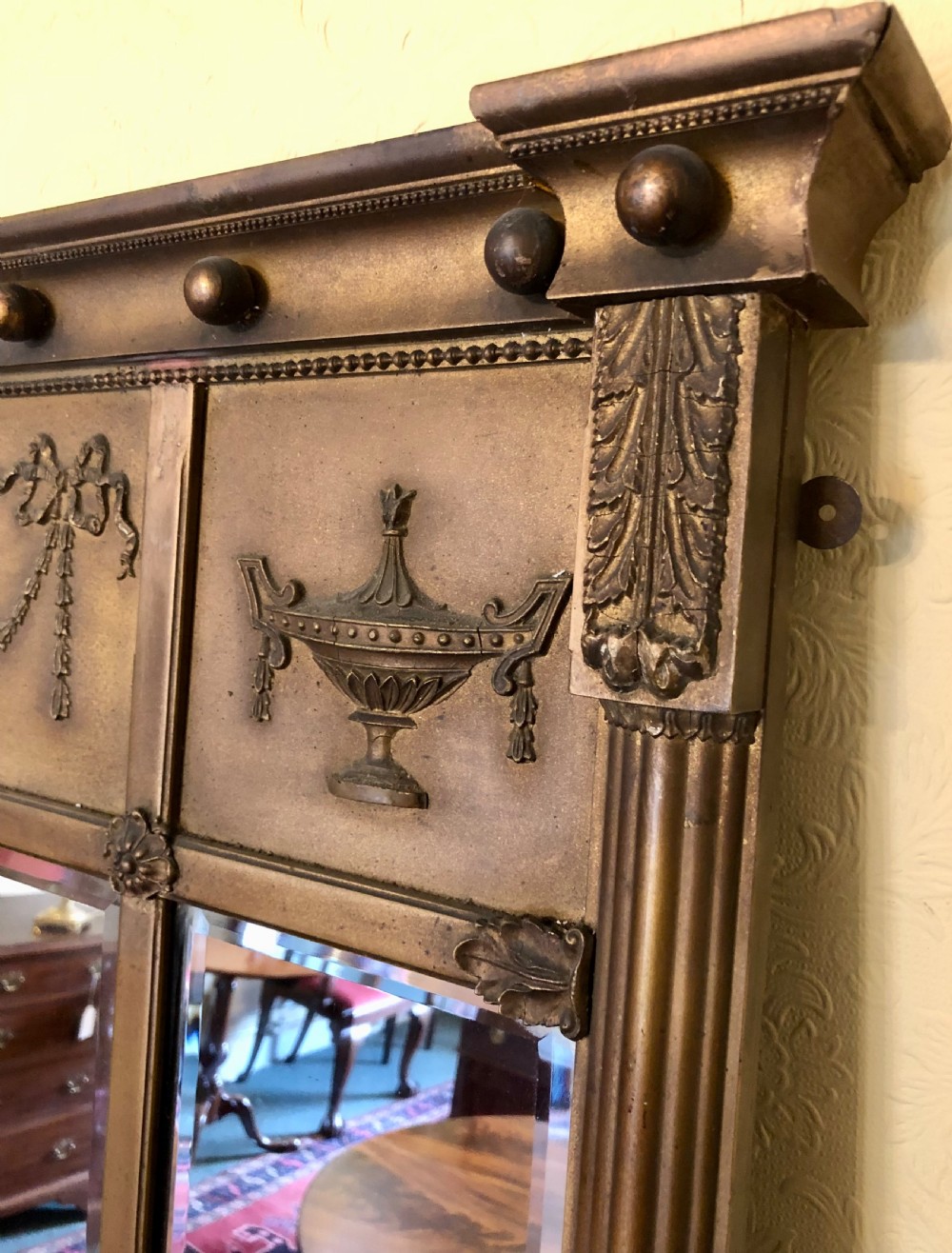 Regency design triple plated overmantel mirror  View VIII
