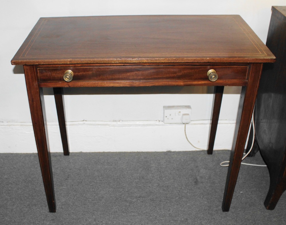 George III mahogany and inlaid side table