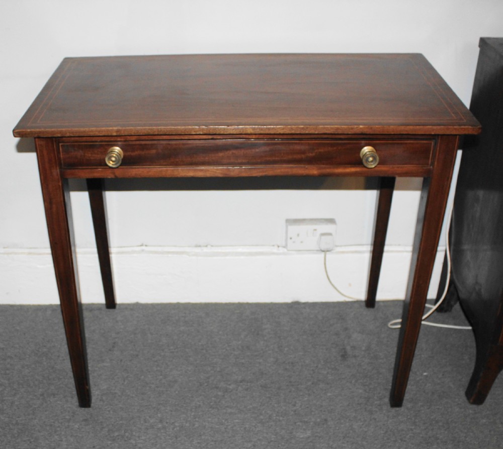 George III mahogany and inlaid side table View II