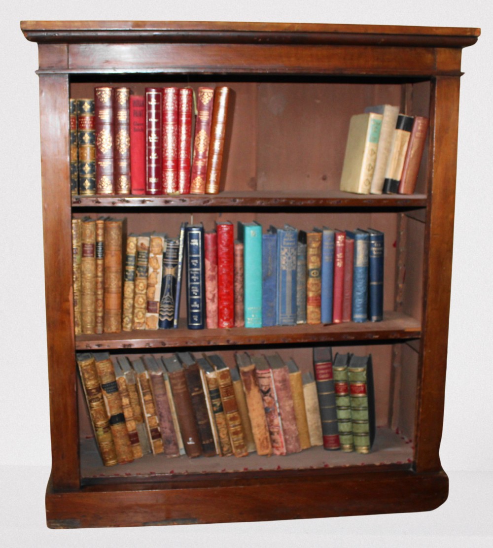 Victorian walnut open bookcase