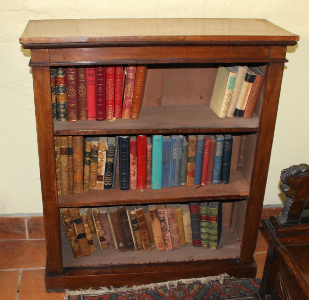Victorian walnut open bookcase View II