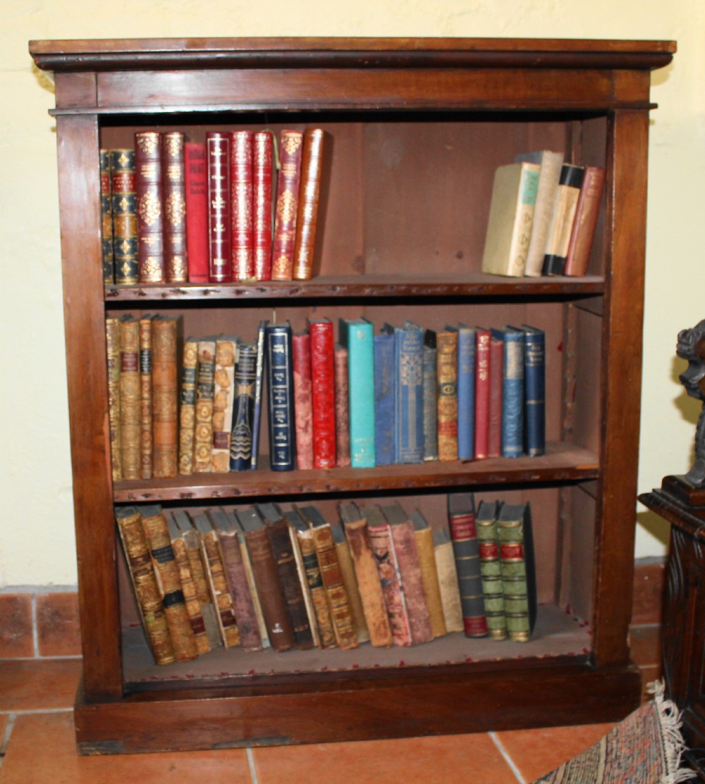 Victorian walnut open bookcase View III