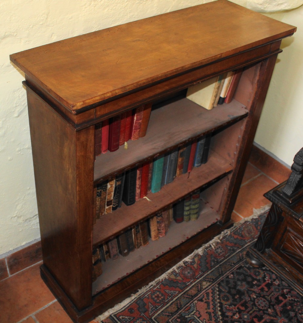 Victorian walnut open bookcase View IV