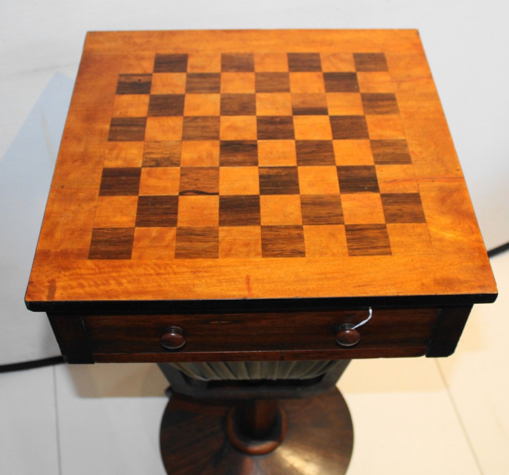 Small Regency rosewood chess top table games table View V