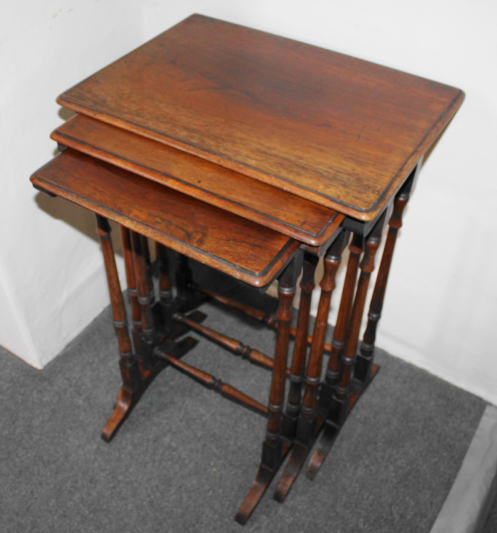 Fine Nest of three early 19th century rosewood tables 