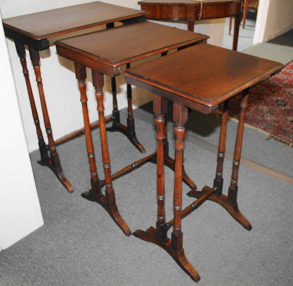 Fine Nest of three early 19th century rosewood tables  View IX