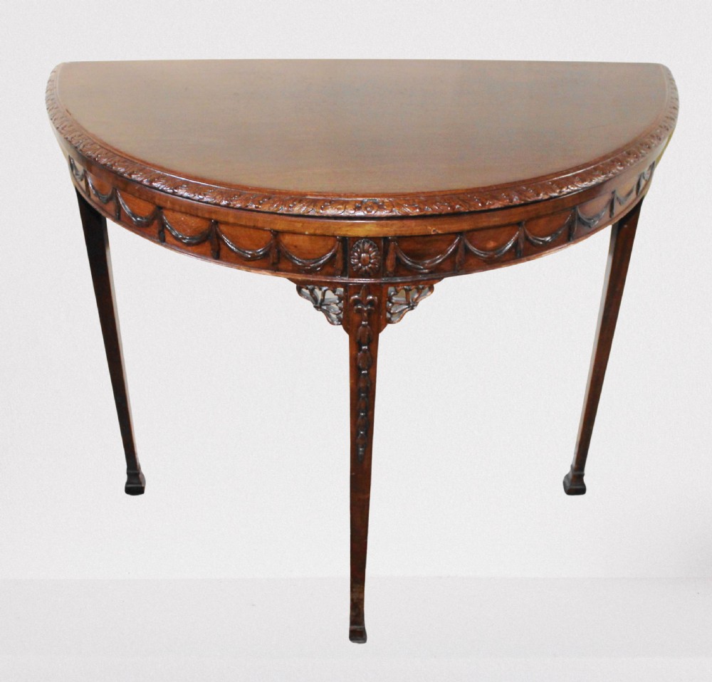 Adam design Demi lune mahogany console table