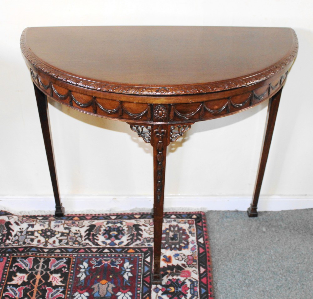 Adam design Demi lune mahogany console table View III