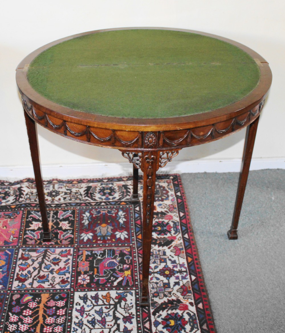 Adam design Demi lune mahogany console table View IX