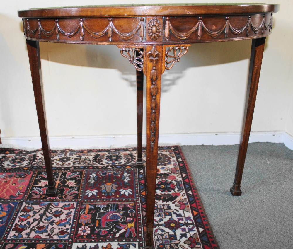 Adam design Demi lune mahogany console table View X