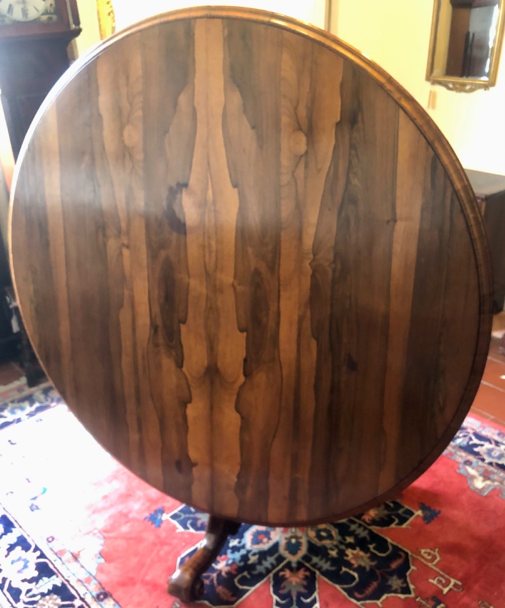 Large 19th Century Figured Rosewood Round Table View III