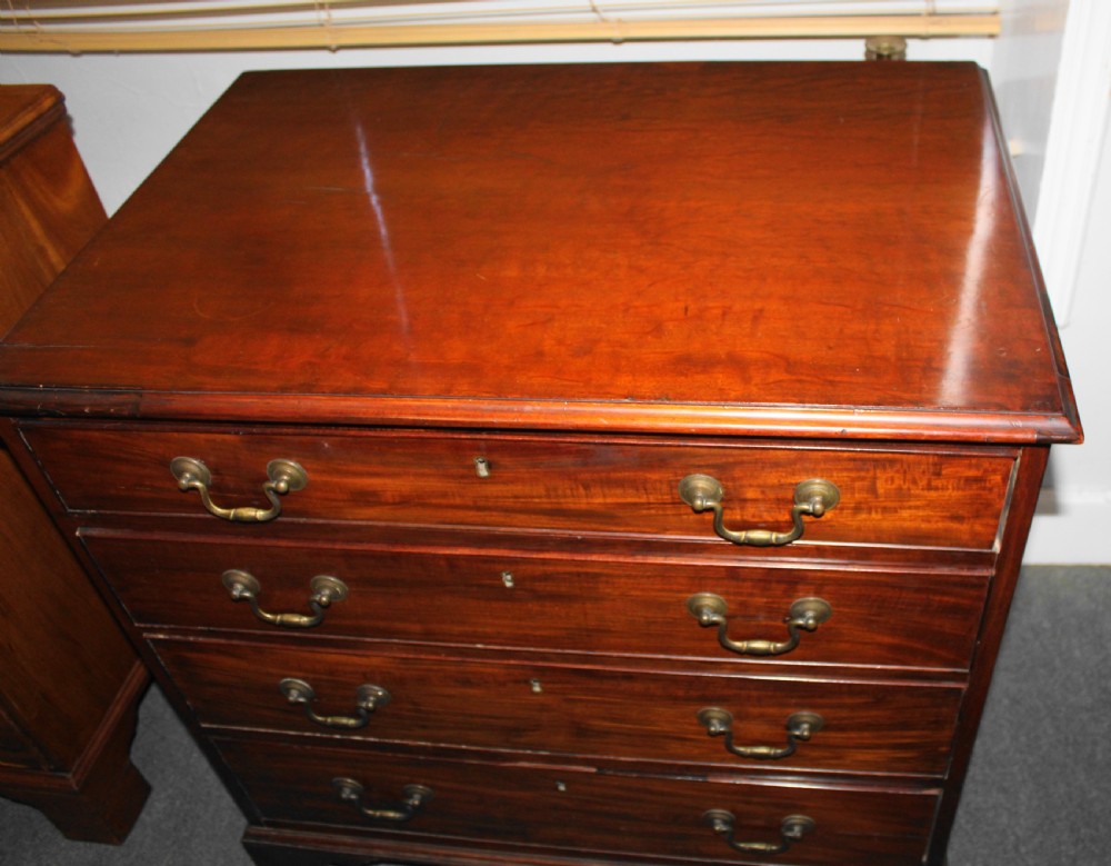 Small George III figured mahogany chest of drawers View IV