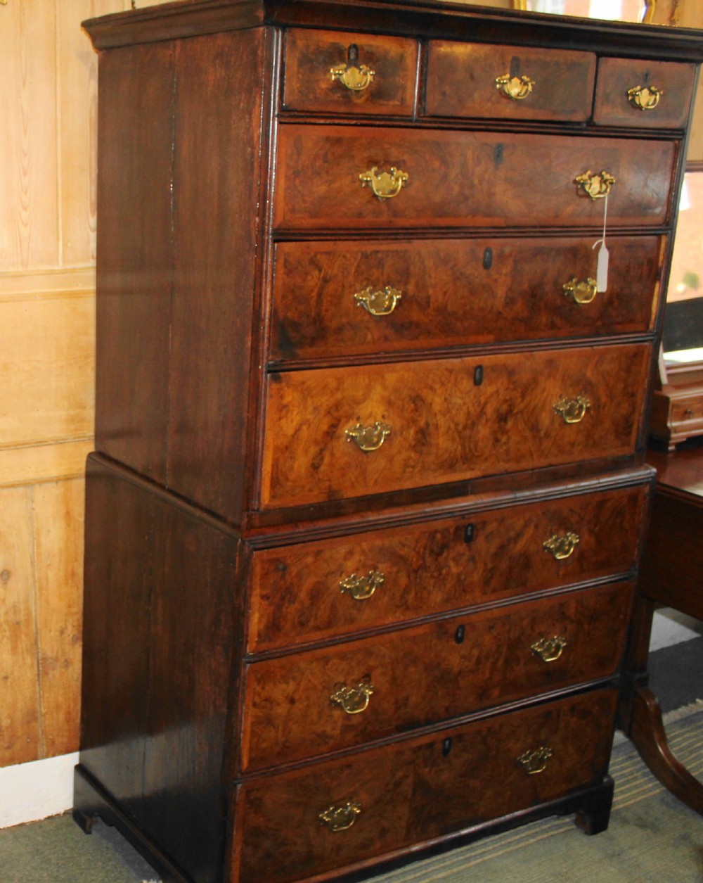  Georgian small walnut & cross-banded chest on chest  View III