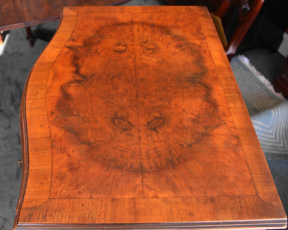 Georgian design small burr walnut serpentine chest of drawers View V