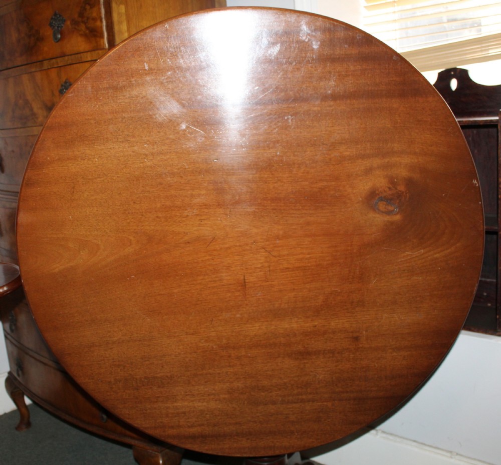 Large George III mahogany tripod table View VI
